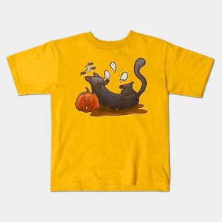 Playful Halloween Kitty Kids T-Shirt